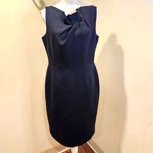 TAHARI Black Knee Length Formal Business Casual Sleevesless Dress Size 12